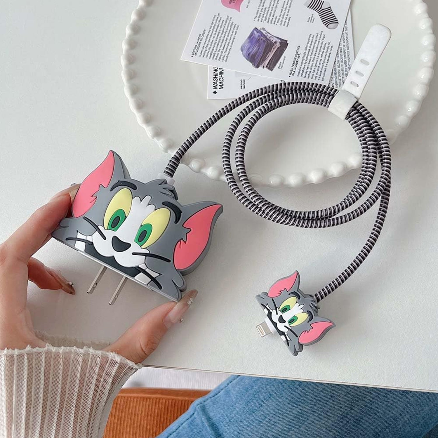 Character Cartoon Silicon Charger Case Cover For Ip 18-20w (Mix Design  1 Pc)