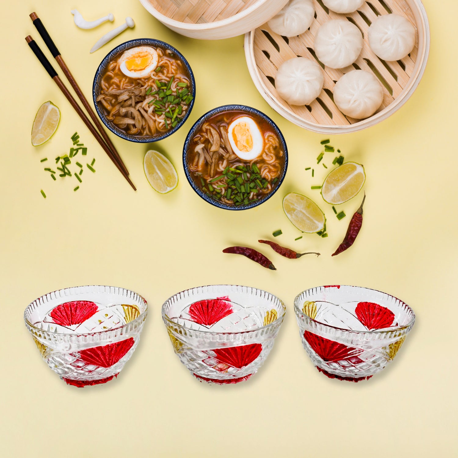 Best Rose Glass Multipurpose Pudding  Dessert  Ice Cream Bowl Set For Home Use Home  Kitchen Serving Bowl For Sundae Sweets Snacks Fruit Pudding Nuts Or Dip Serving Bowls 6 Medium  1 Big Bowl (Set Of 7 Pc)