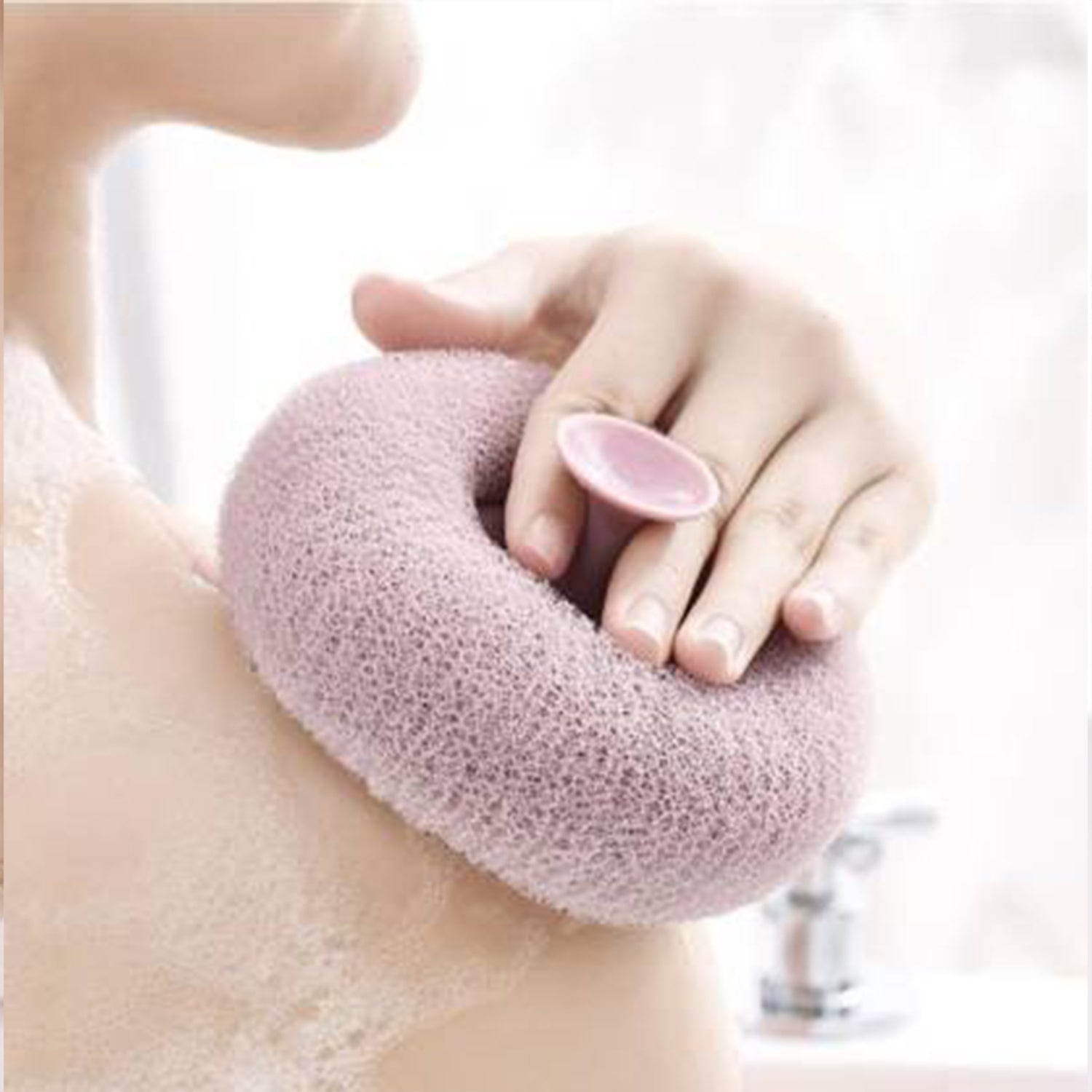 Super Soft Bath Sponge Flower Suction Cup Bath Sponges For Shower Women Men Foam Loofah Sponge Exfoliating Bath Sponge Body Washer Reusable Loofah Massage Bath (1 Pc)