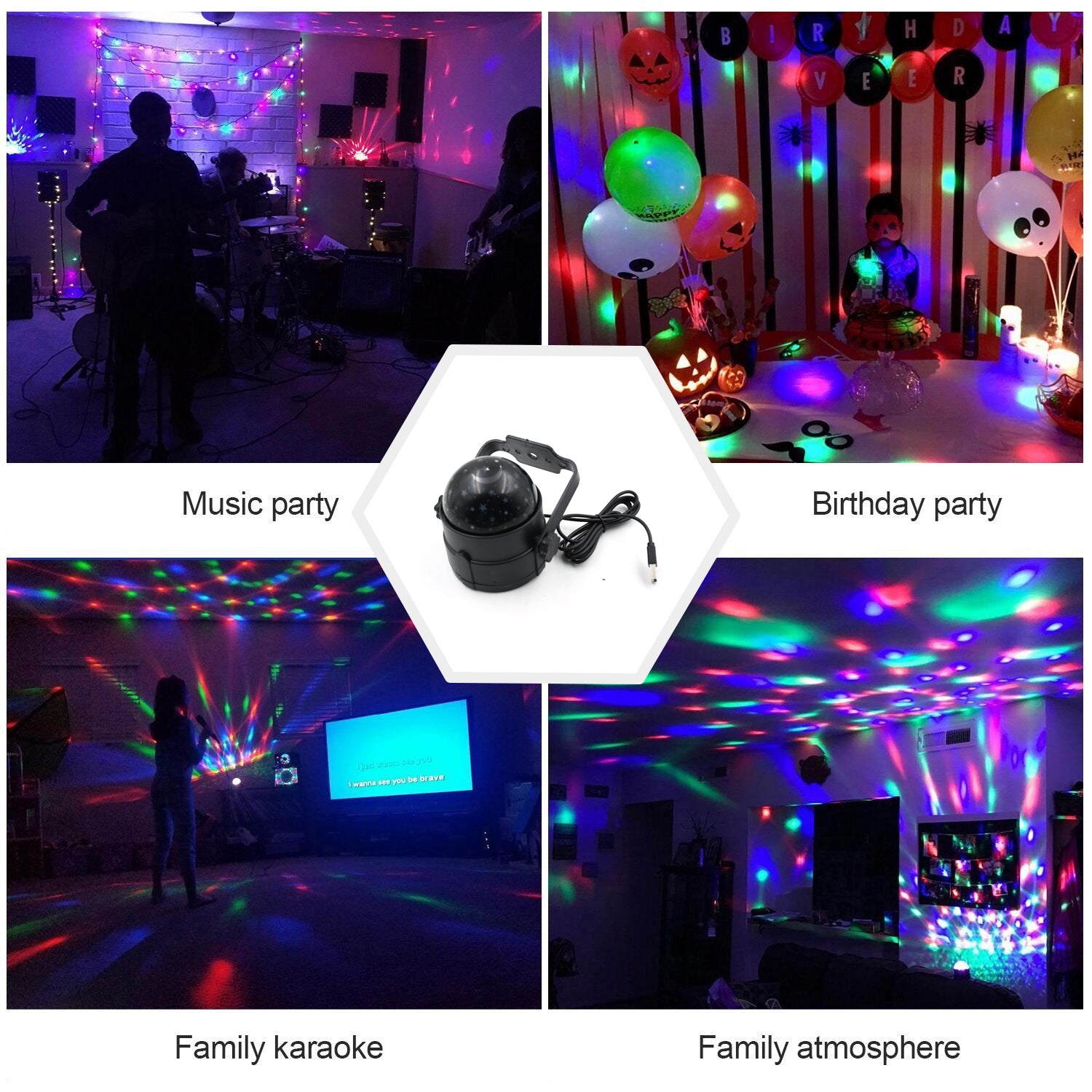 Dj Light Party Disco Light For Home Party Led Disco Ball Colors Pattern  Modes Dancing Light For Room Rotating Bulb Magic Lights For Diwali Wedding Holiday Party Party Gift Kids Birthday