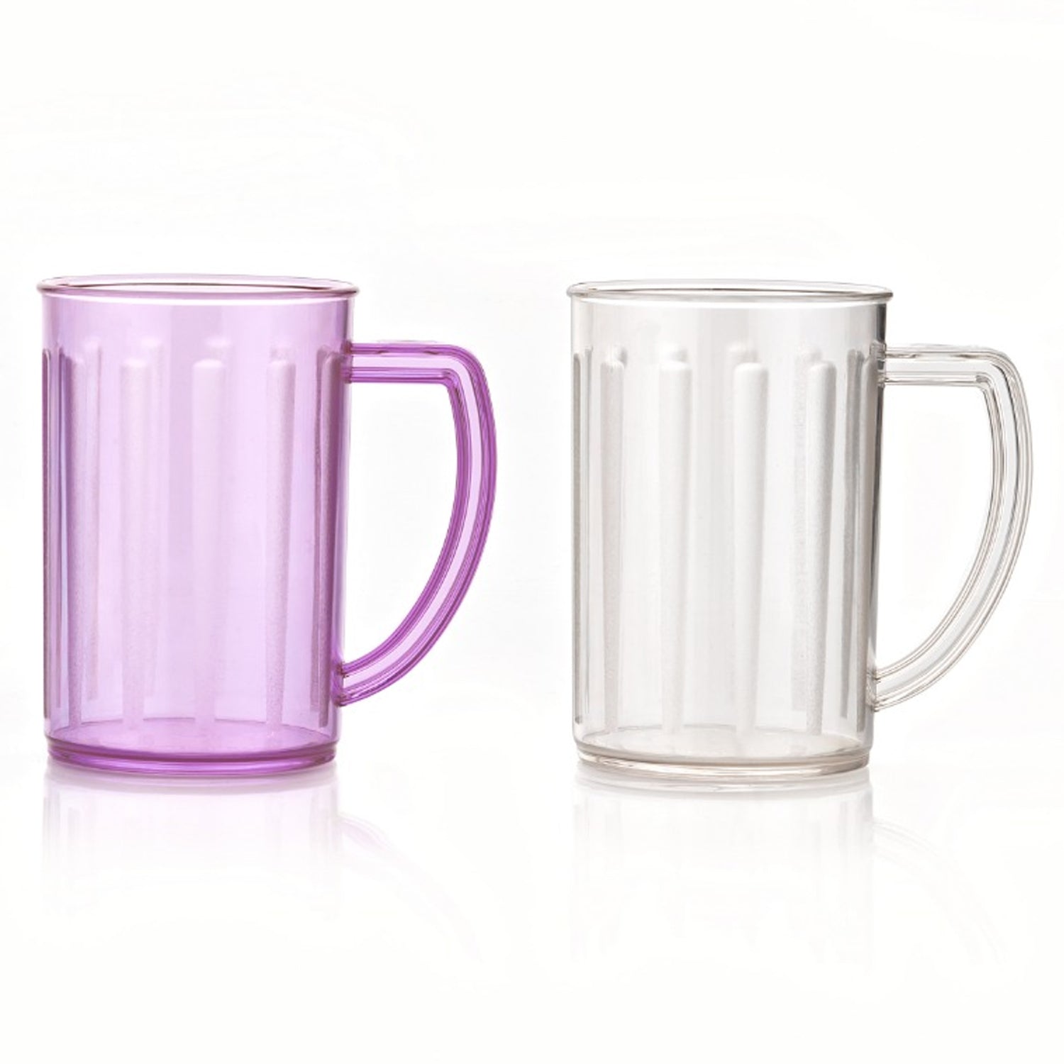Stylish Juice Glass With Handle Water Glass Beer Glass Milk Shake Glass Multipurpose Glass Plastic Beer Mug Unbreakable Beer Tasting Glasses Clear Juice Glasses Suitable For Kids (2 Pc)