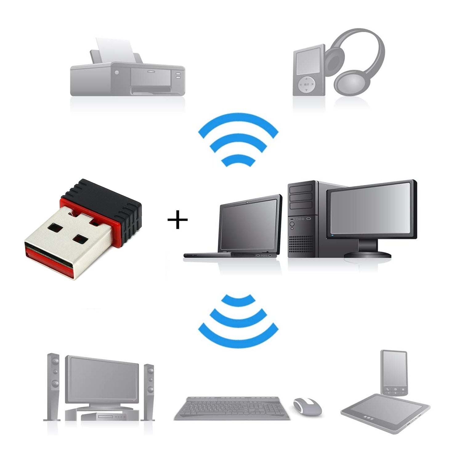 Wi-fi Receiver Wireless Mini Wi-fi Network Adapter With With Driver Cd For Computer  Laptop And Etc Device Use