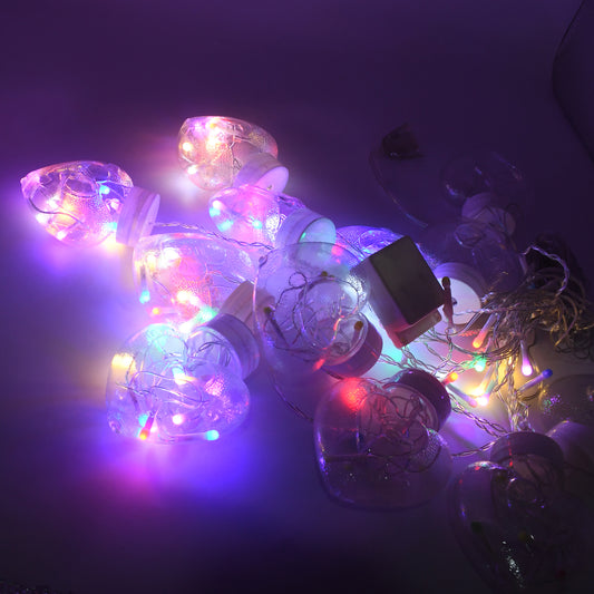 8 Feet 12 Wish Heart Ball String Led Lights With Color Box For Home Decoration Diwali  Wedding Led Christmas Light Indoor And Outdoor Light Festival Decoration (Wishing Ball Multicolor)
