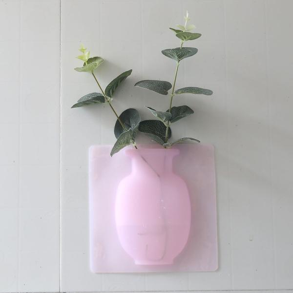 Wall Hanging Silicone Flower Pot Sticker Plant Rack For Decoration  (Multicolor)