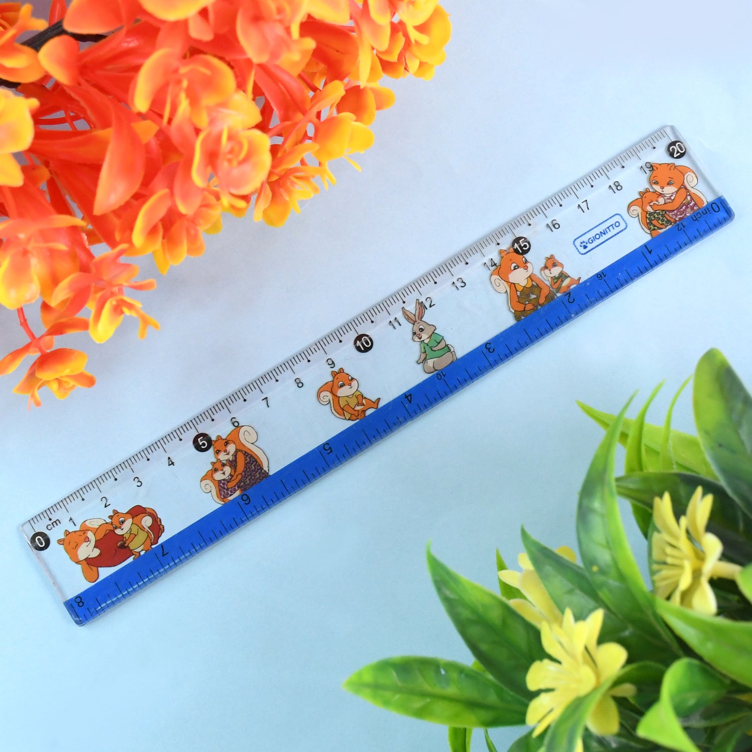 Cartoon Printed Plastic Ruler 20 Cm (1 Pc)