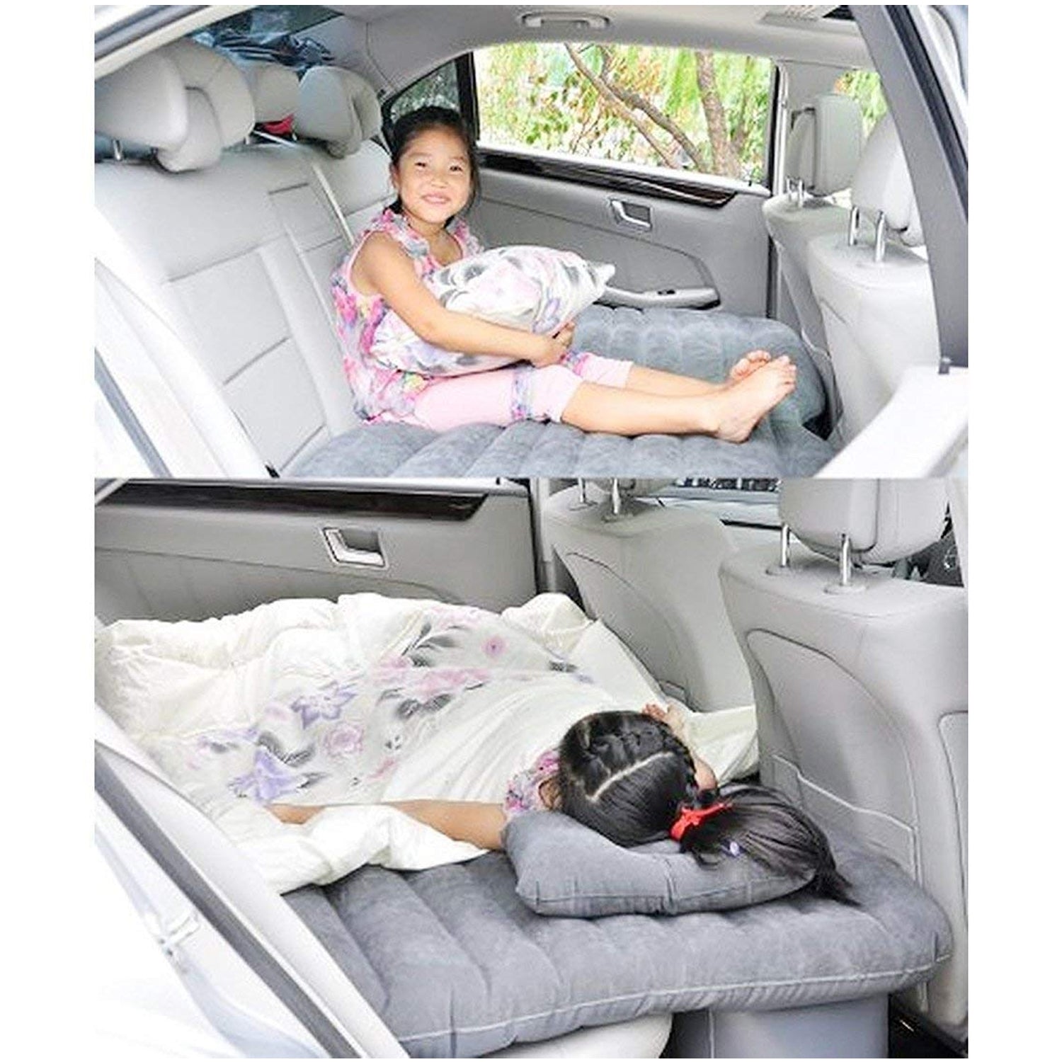 Car Inflatable Bed With 2 Pillows &  Air Pump (Portable)