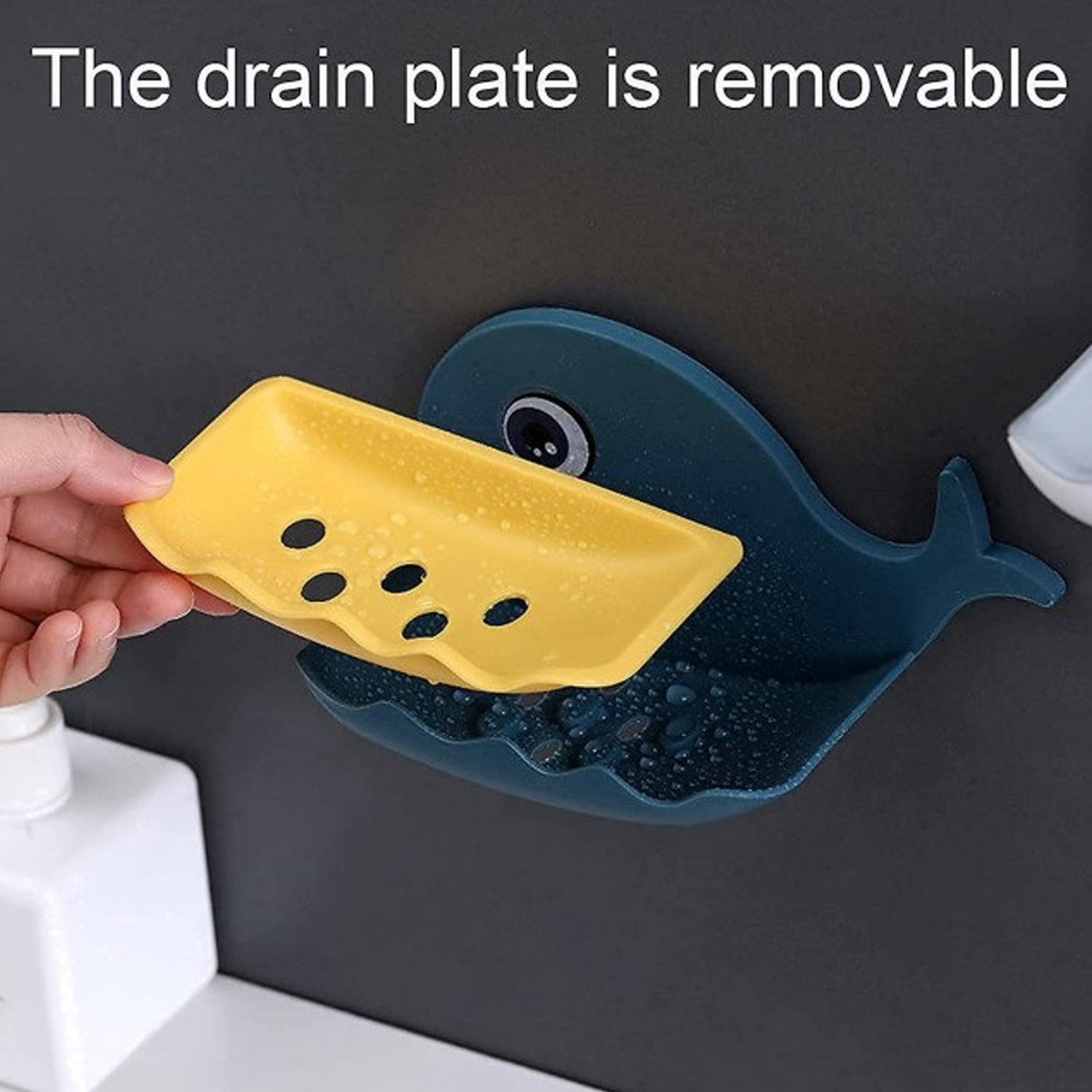 Fish Shape Double Layer Adhesive Waterproof Wall Mounted Soap Bar Holder Stand Rack For Bathroom Shower Wall Kitchen