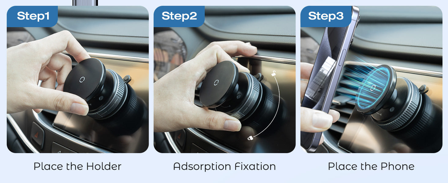 Vacuum Magnetic Suction Cup Phone Mount with 360 Degree Rotation