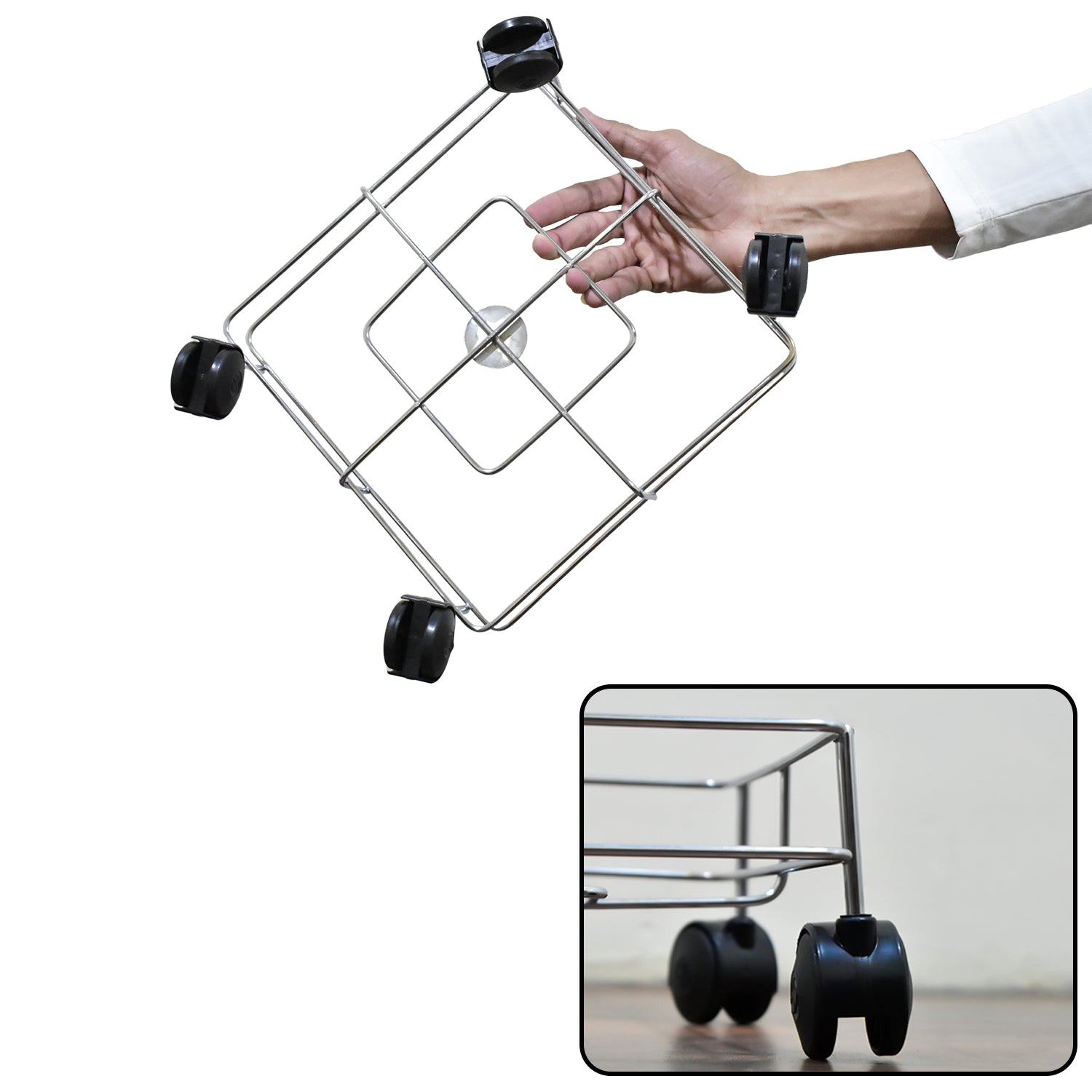 Square Oil Stand For Carrying Oil Bottles And Jars Easily Without Any Problem.