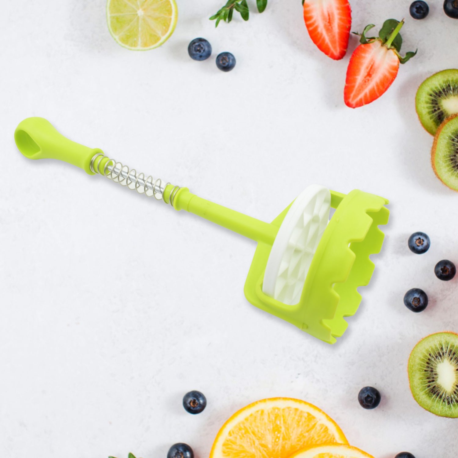 Multi Functional One-handed Plastic Manual Mashed Potatoes Masher Mash Sweet Potato Masher With Comfort Grip And Stainless-steel Spring Design For Nonstick Pans (1 Pc)