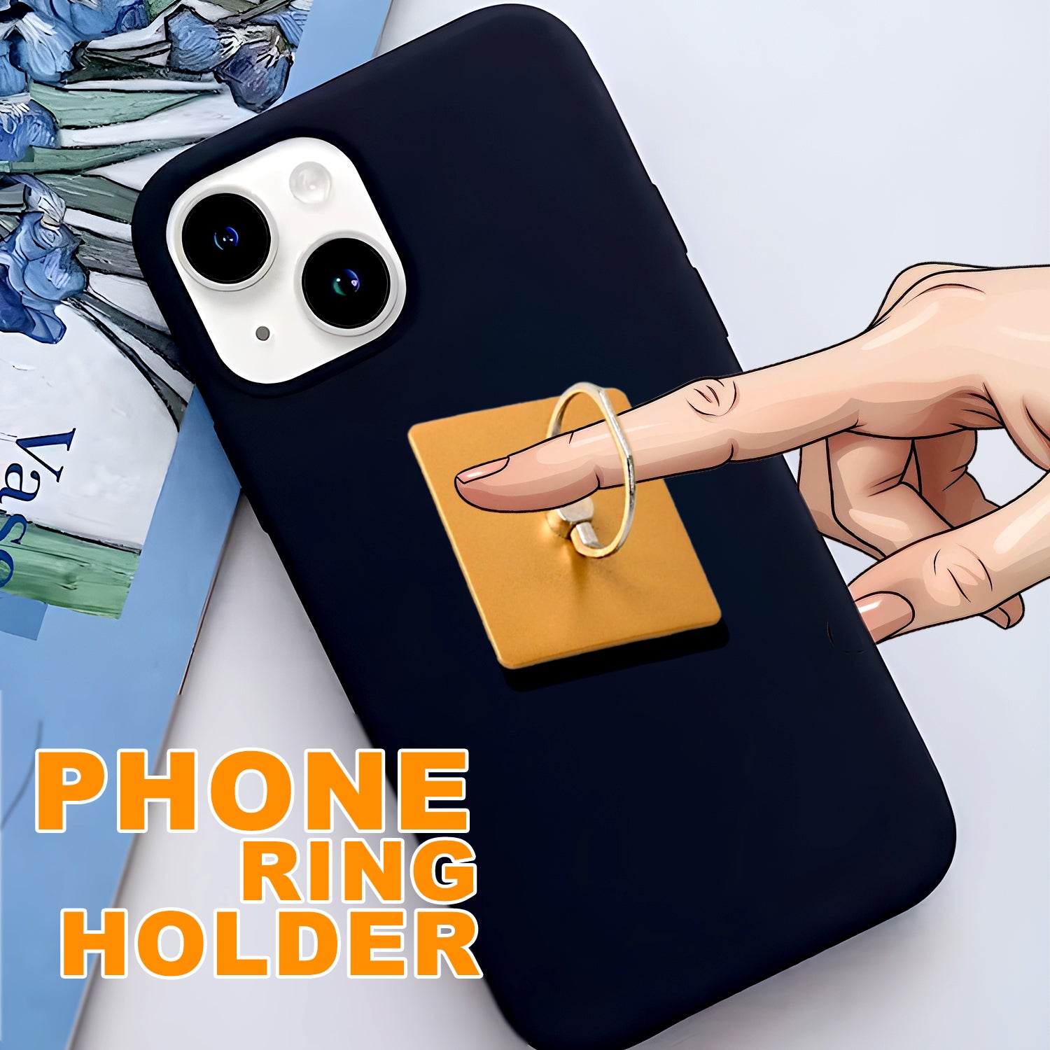Mobile Phone Finger Stand 360rotation Phone Ring Stand Holder Kickstand Hand Finger Grip (1 Pc)