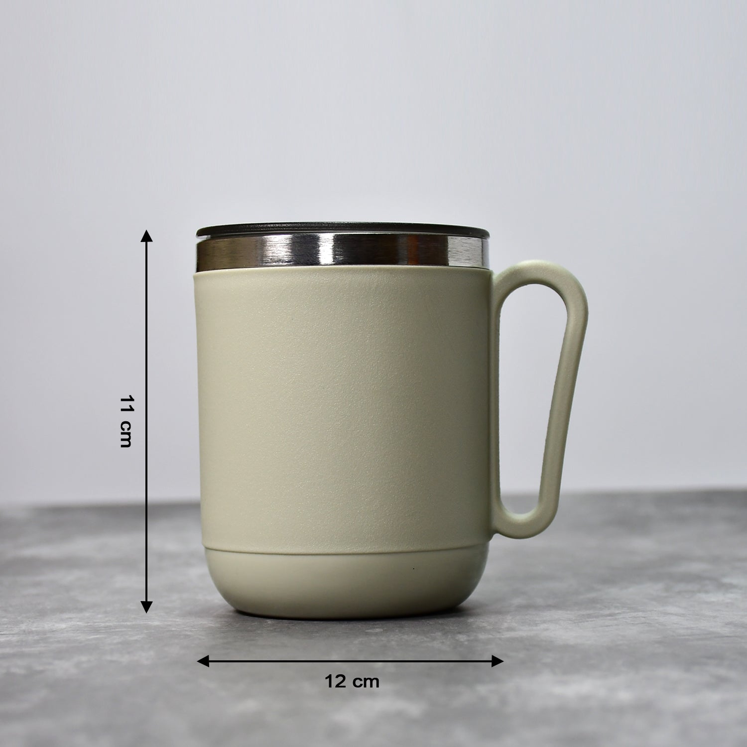 Premium Stainless Steel Coffee Mug With Heat Resistant Mug Lid. Approx 400ml Mug.