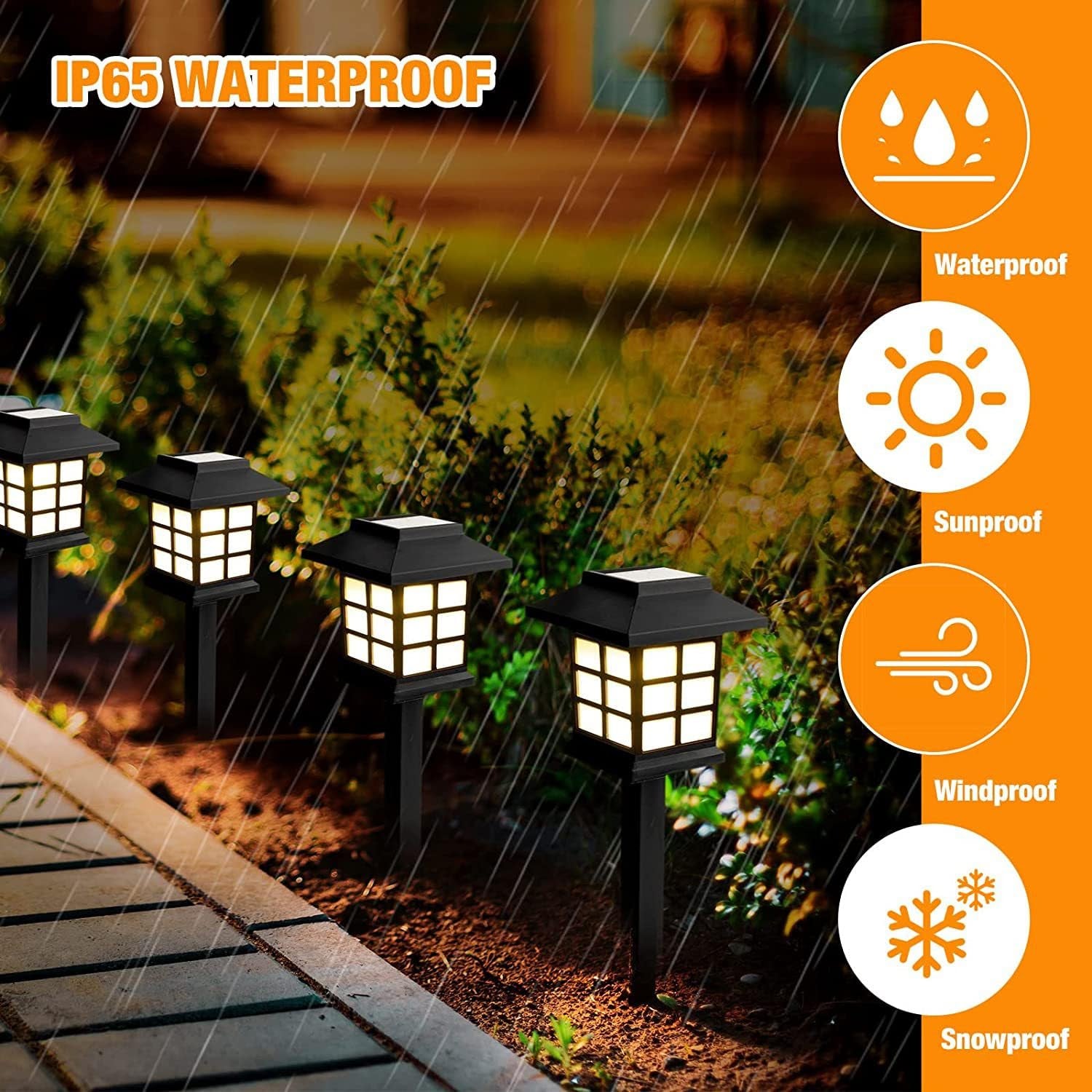 Solar Garden Lights Outdoor Solar Landscape Lights Waterproof Outdoor Solar Lights Walkway For Patio Lawn Yard And Landscape (Pack Of 2)