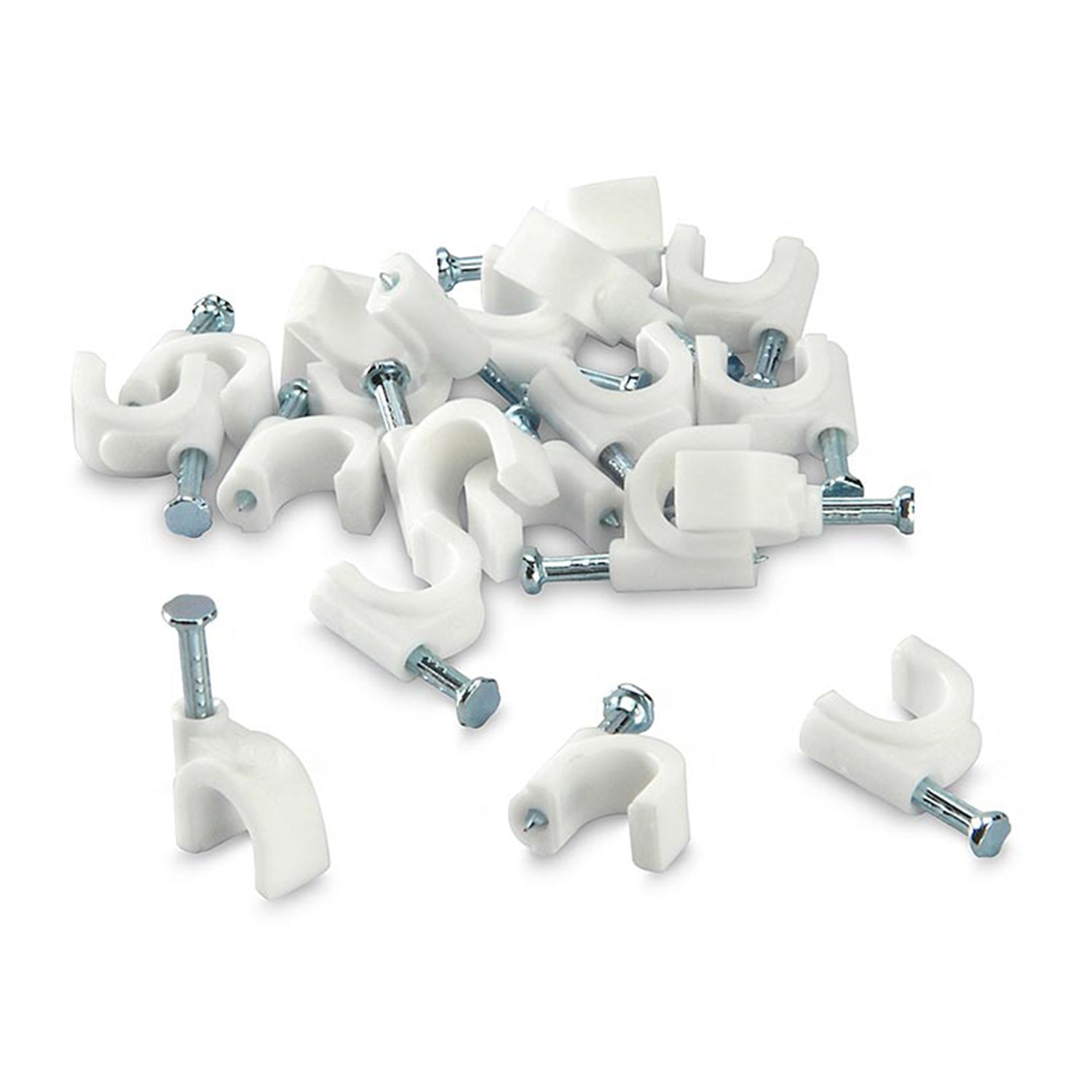 100 Pc 6 Mm Cable Clip Used In All Kinds Of Wires To Make Them Stuck And Holed In Walls Etc.
