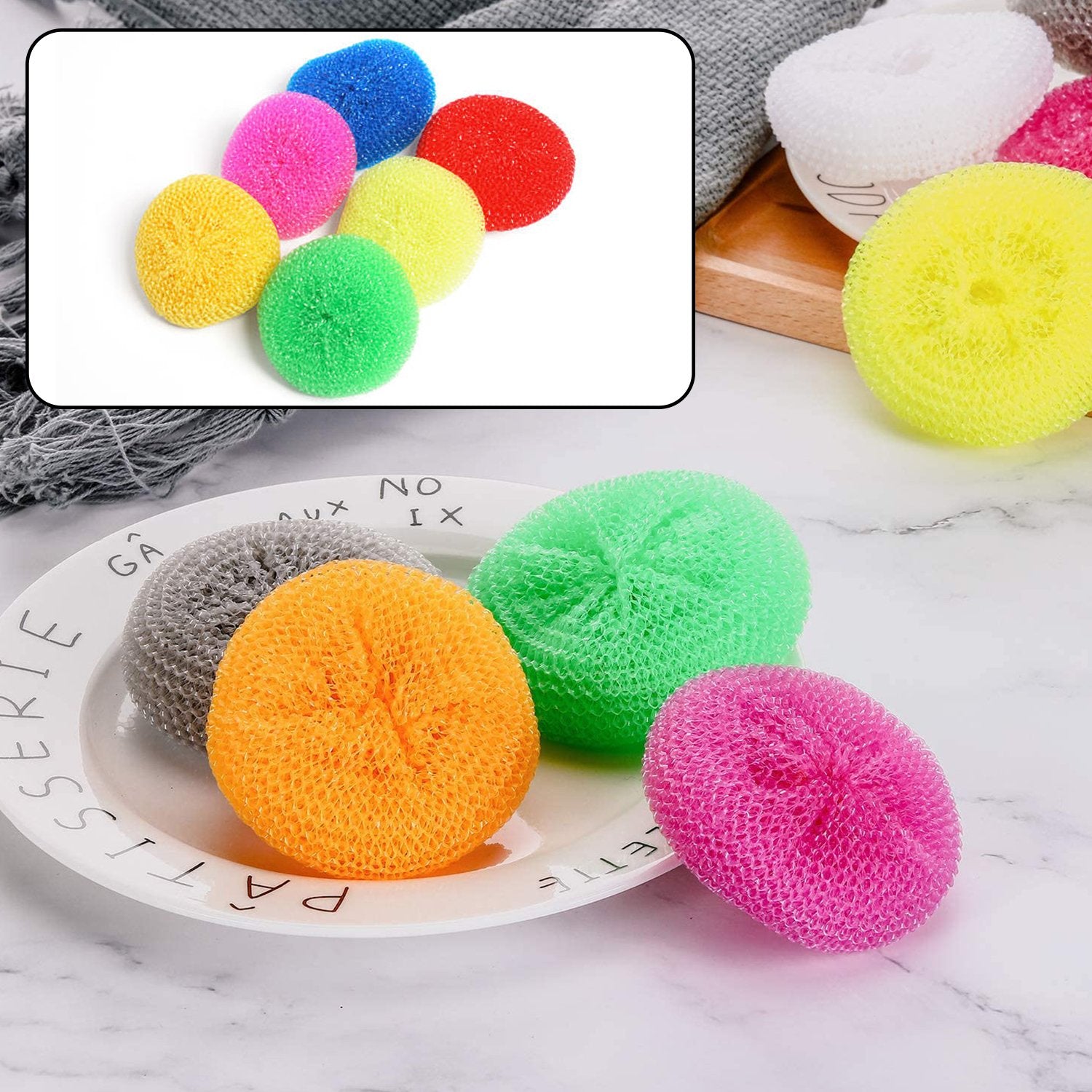 Plastic Scrubber Round Nylon Scrubbers (12pcs Set)