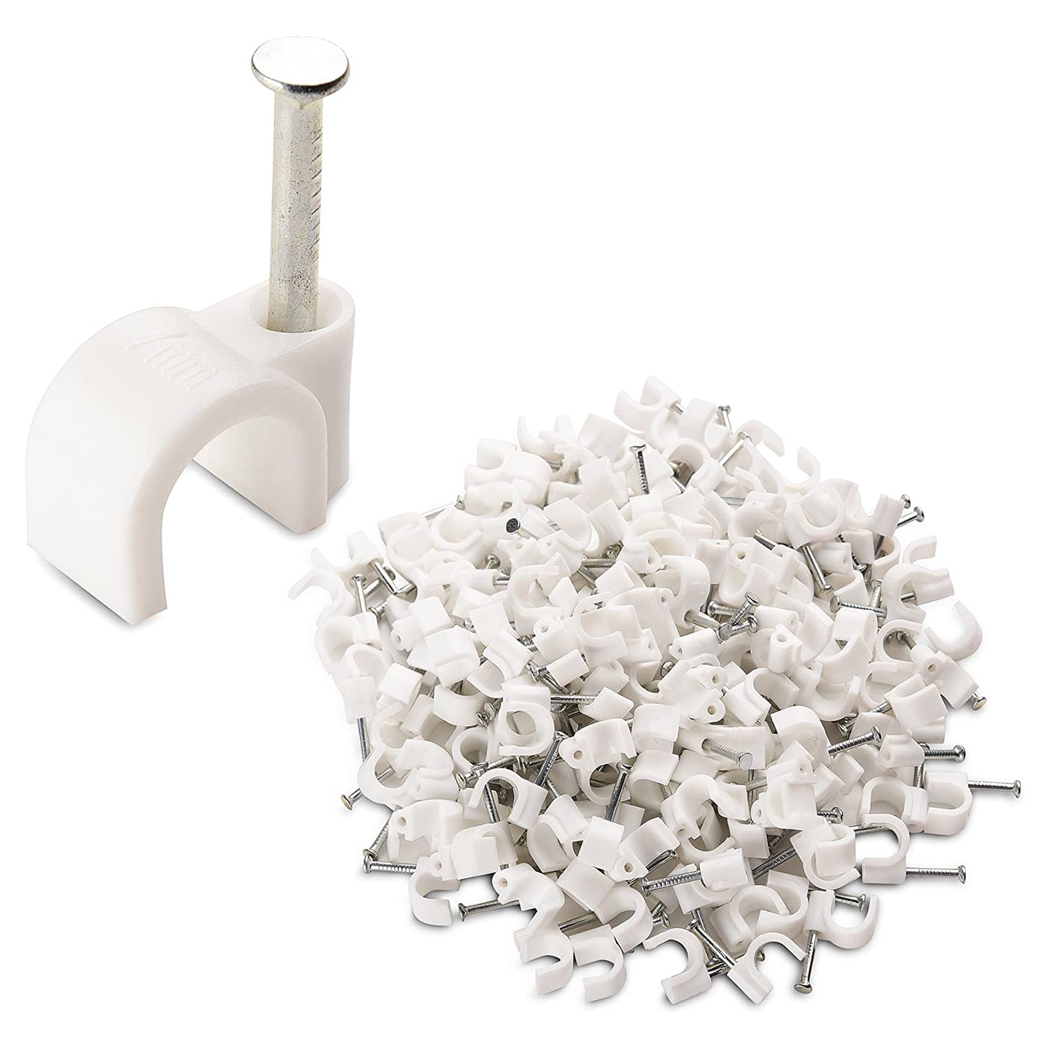 100 Pc 6 Mm Cable Clip Used In All Kinds Of Wires To Make Them Stuck And Holed In Walls Etc.