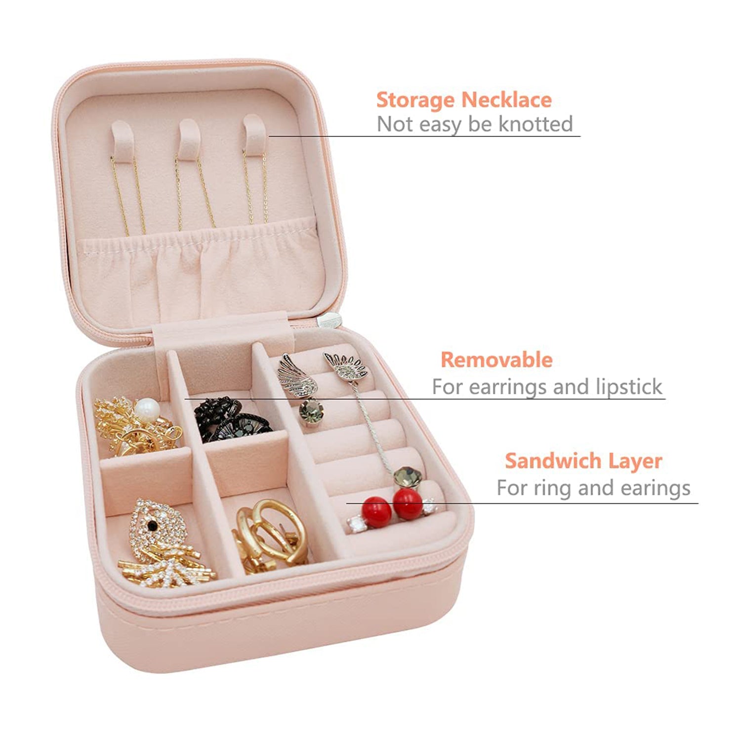 Jewellery Box For Women Mini Portable Jewelry Box Organizer Leather  Display Holder Small Travel Jewellery Box For Girls Women Mother Daughte Travel Ring Pendant Earring Necklace Storage Case