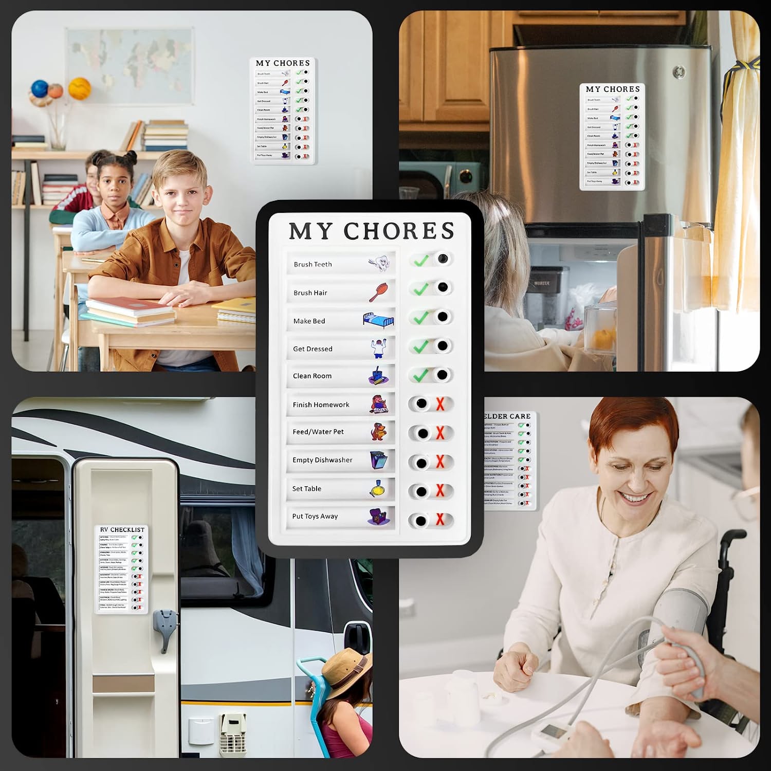 Portable My Chores Home Note Board Management Planning Memo Boards Reminding Time. (Size - 20x12cm)