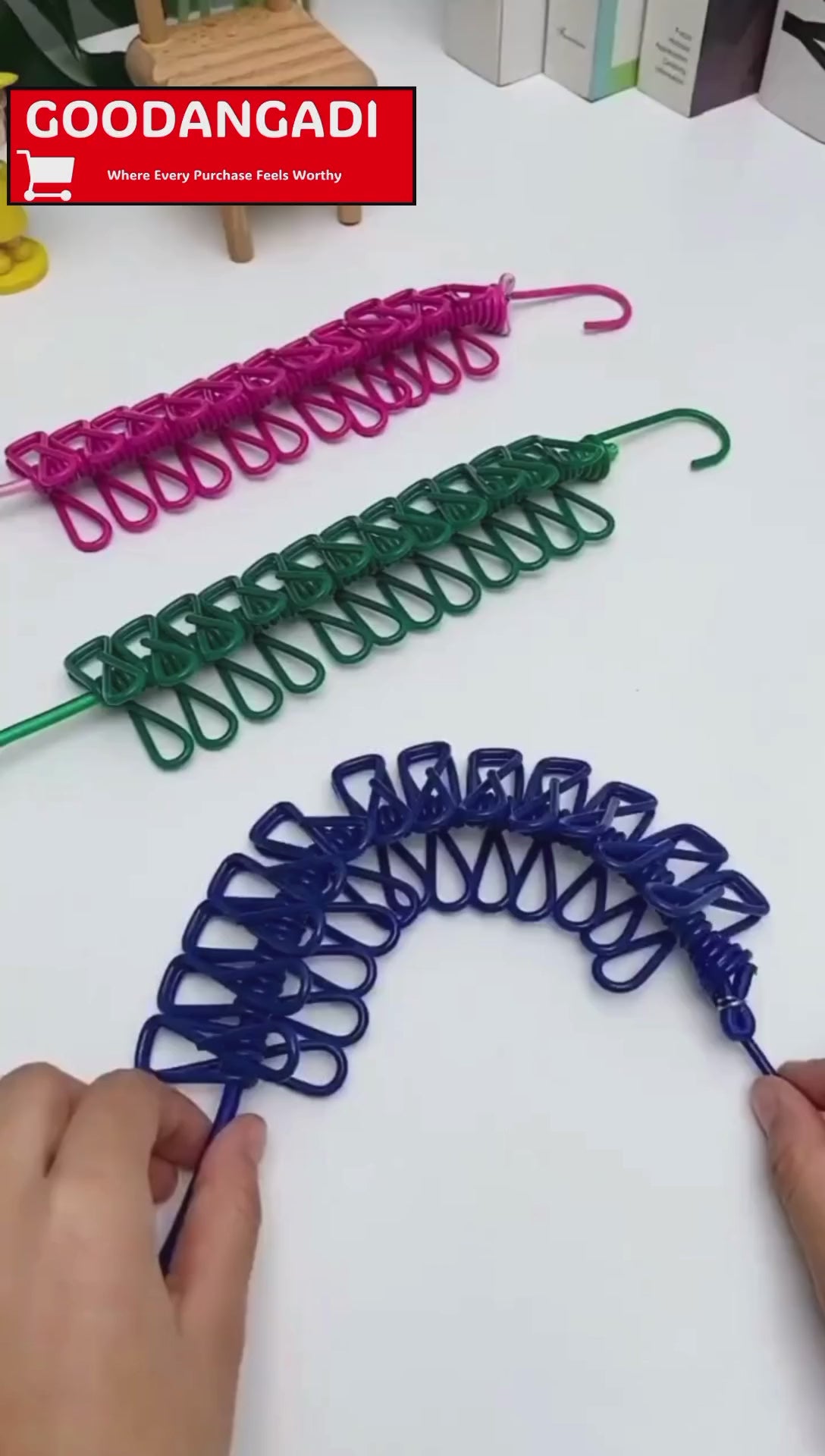 Elastic Cloth Drying Rope With 12 Metal Clip Portable Clothes Line For Home  Travel