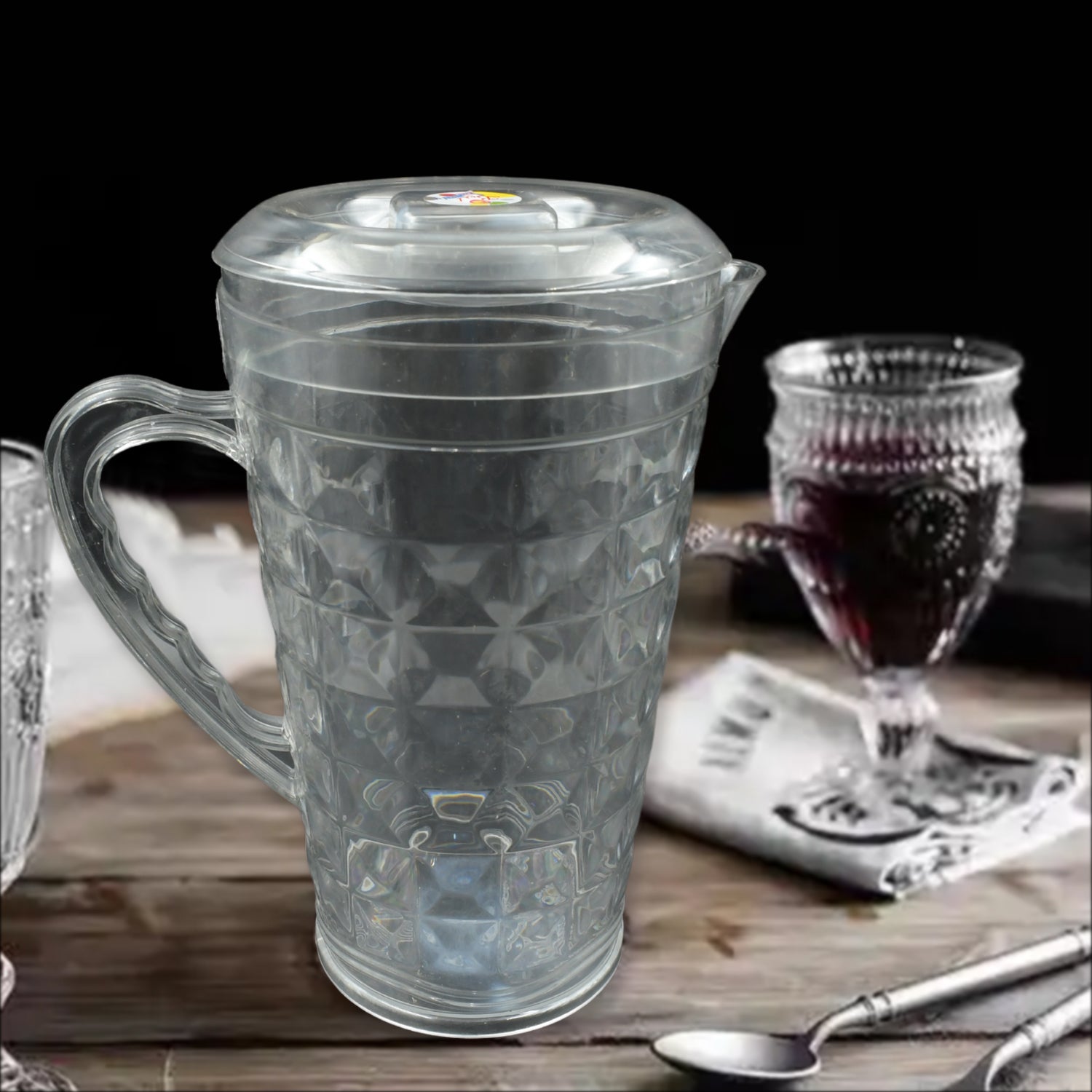 Mocktail Pet Jug  Plastic Jug With Lid Drinking Beverage Jag Transparent Tableware  Reusable Bpa Free Plastic Water Jug For Home Use Perfect For Home Restaurants