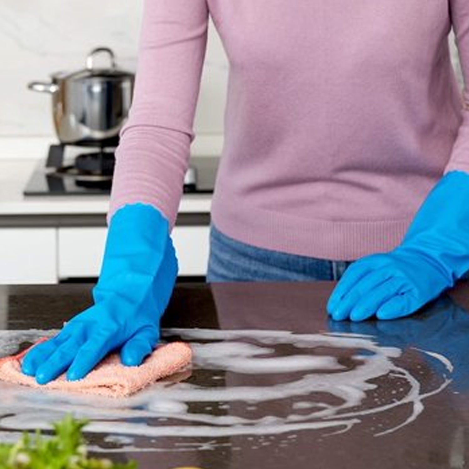 2 Pair Large Blue Gloves For Different Types Of Purposes Like Washing Utensils Gardening And Cleaning Toilet Etc.