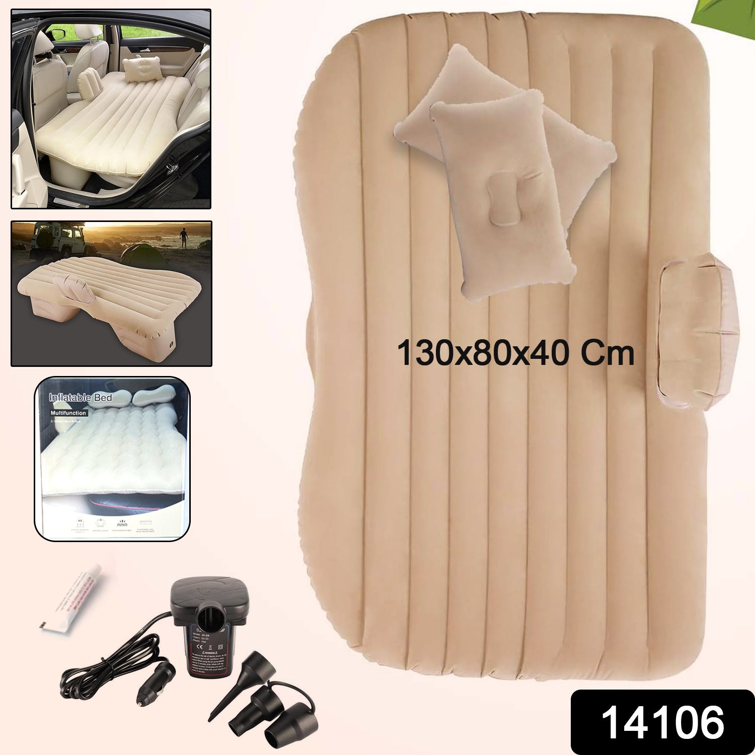 Portable Car Backseat Inflatable Air Mattress Bed (1 Pc)