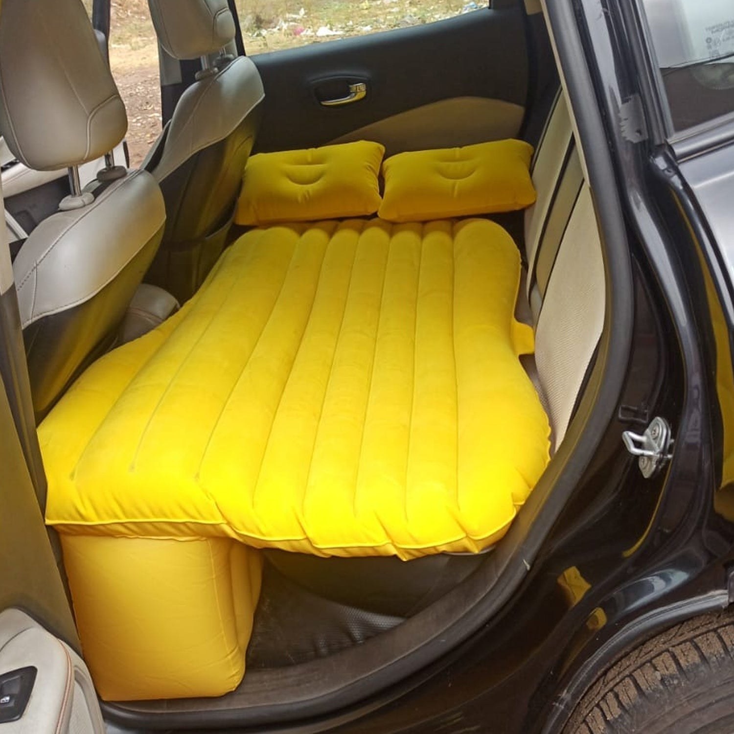 Car Inflatable Bed With 2 Pillows &  Air Pump (Portable)