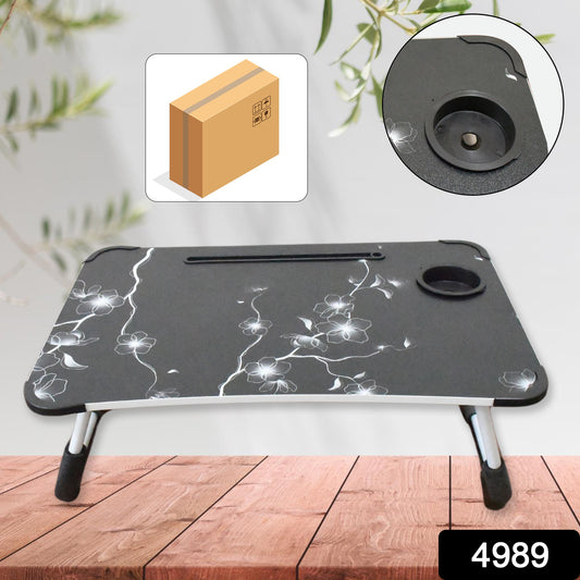 Laptop Table Foldable Portable Notebook Bed Lap Desk Tray Stand Reading Holder With Coffee Cup Slot For Breakfast Reading  Movie Watching.