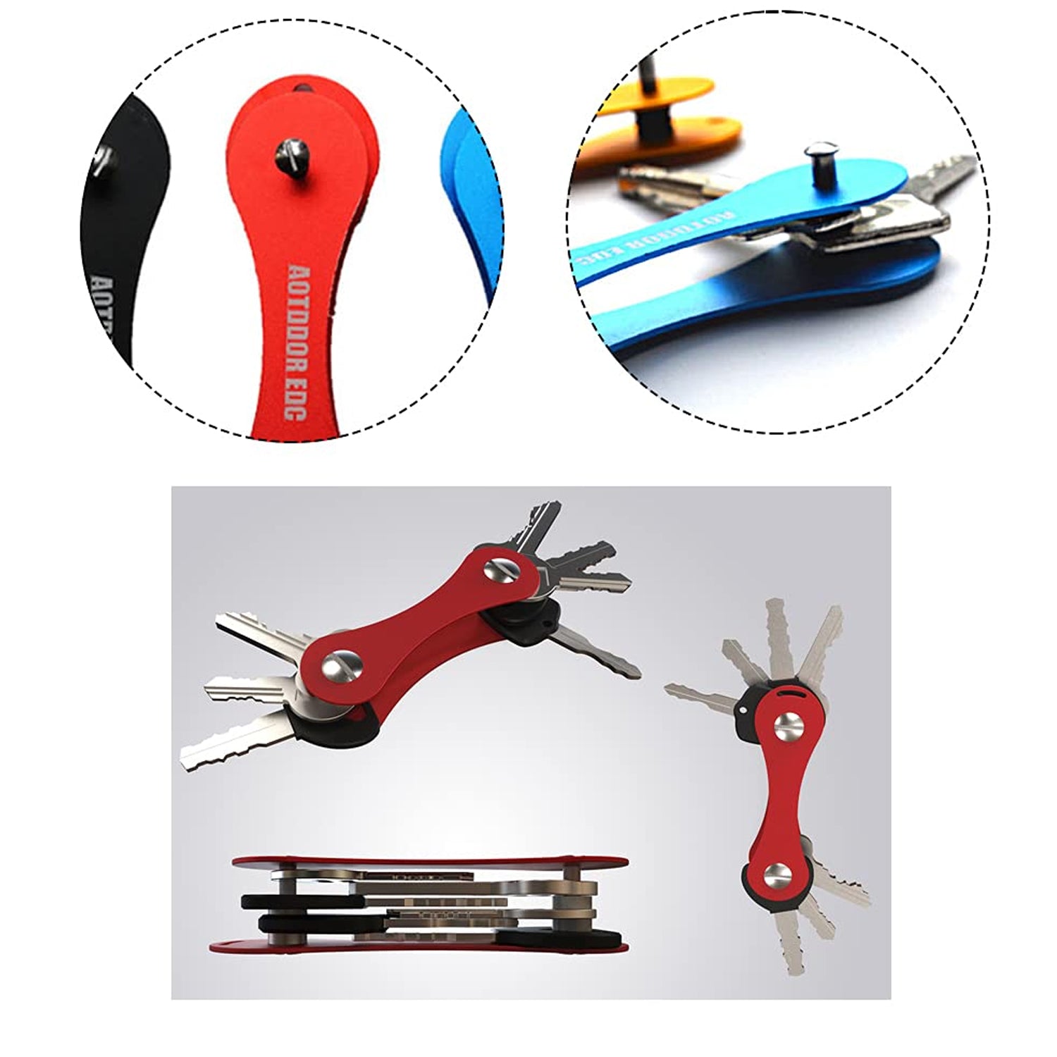 Metal Key Holder Multifunctional Portable Key Accessory (1 Pc  Mix Color)