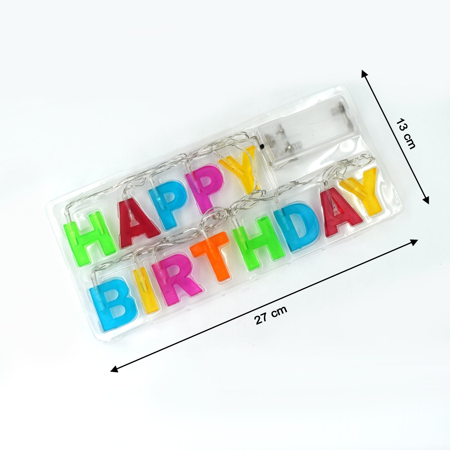 Decorative Plastic Happy Birthday 13 Led Letter Battery Operated String Lights Outdoor String Lights (Multicolour)