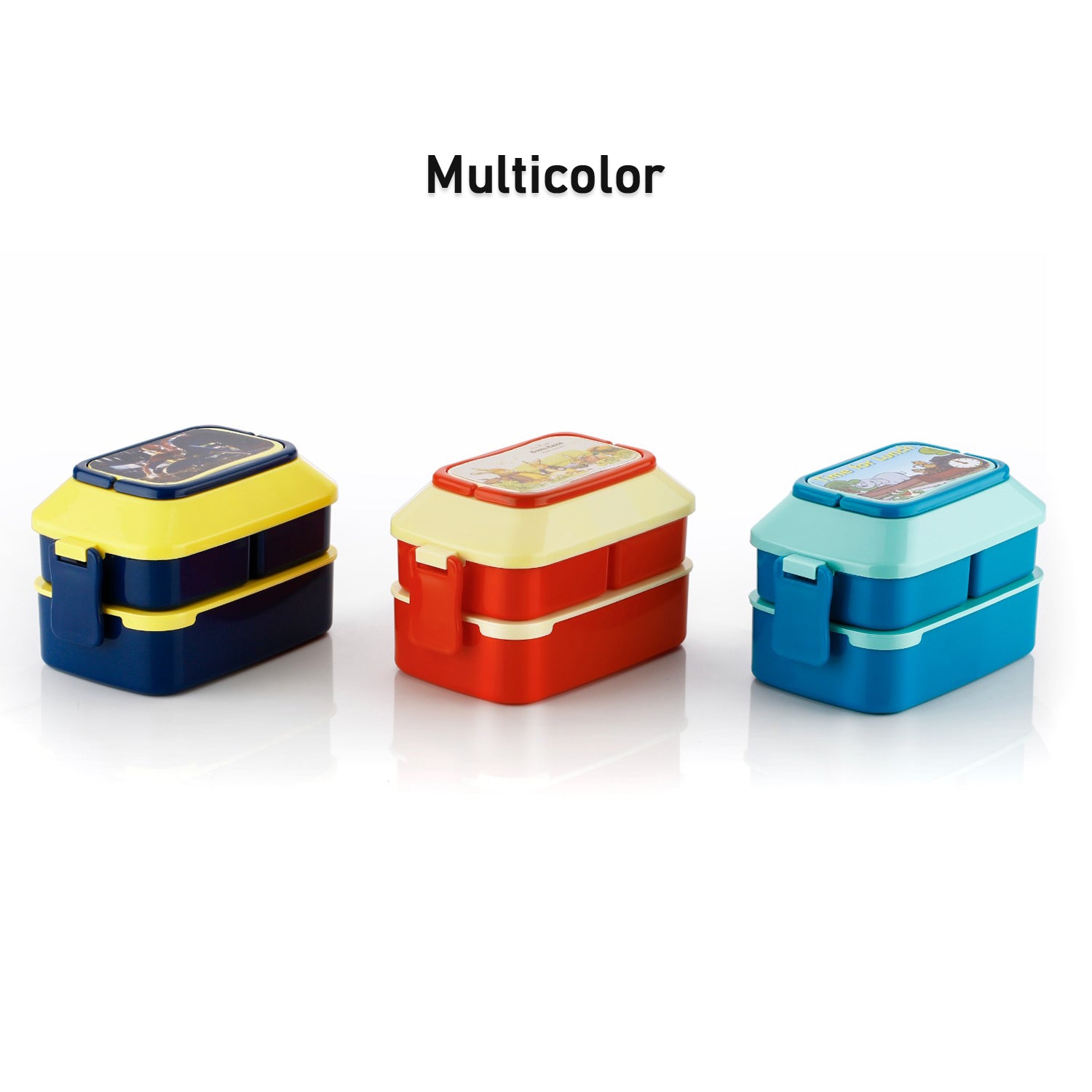Double Layer Lunch Box Stylish Lid Lunch Box With Fork  Spoon Lunch Box For Children School Lunch Box
