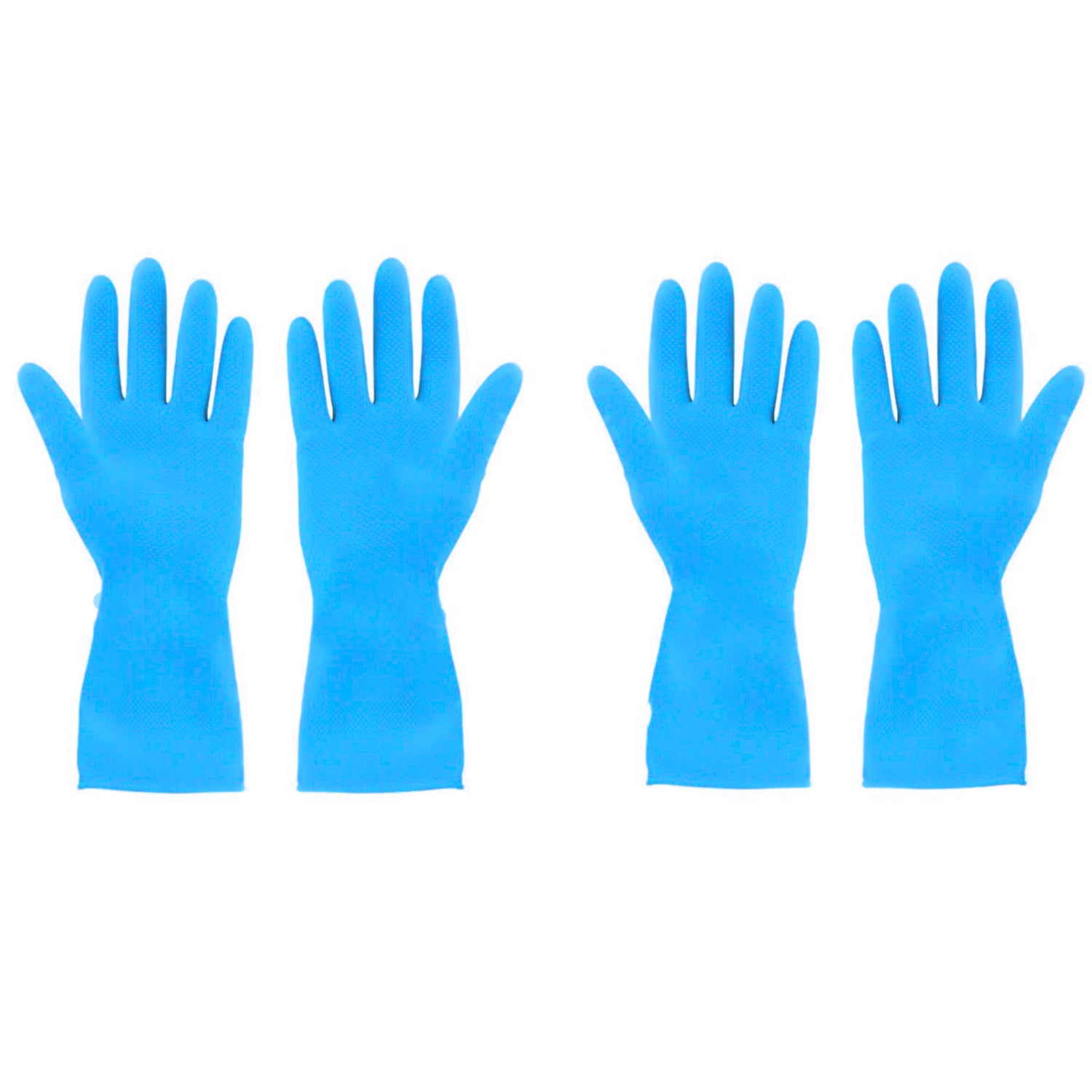 2 Pair Large Blue Gloves For Different Types Of Purposes Like Washing Utensils Gardening And Cleaning Toilet Etc.