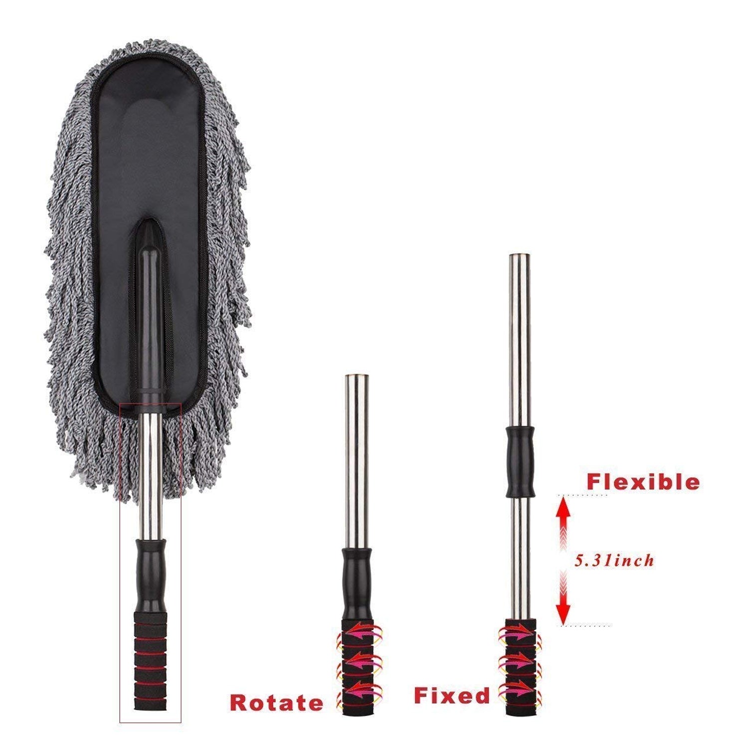 Car Duster Long Retractable soft non-slip handle Multipurpose Microfiber Wash Brush Vehicle Interior And Exterior Cleaning Kit With For Car Boats Or Home