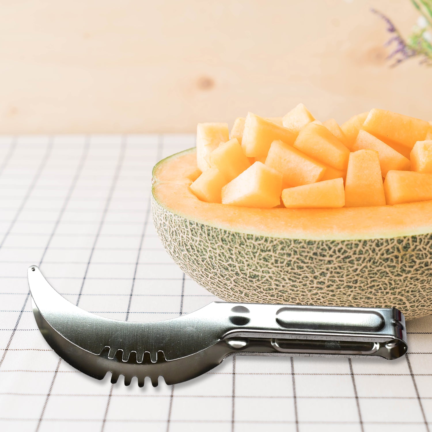 Watermelon Cantaloupe Slicer Stainless Steel Knife Corer Fruit Vegetable - Tools Kitchen Gadgets Melon Slicer Cutter Melon Fruit
