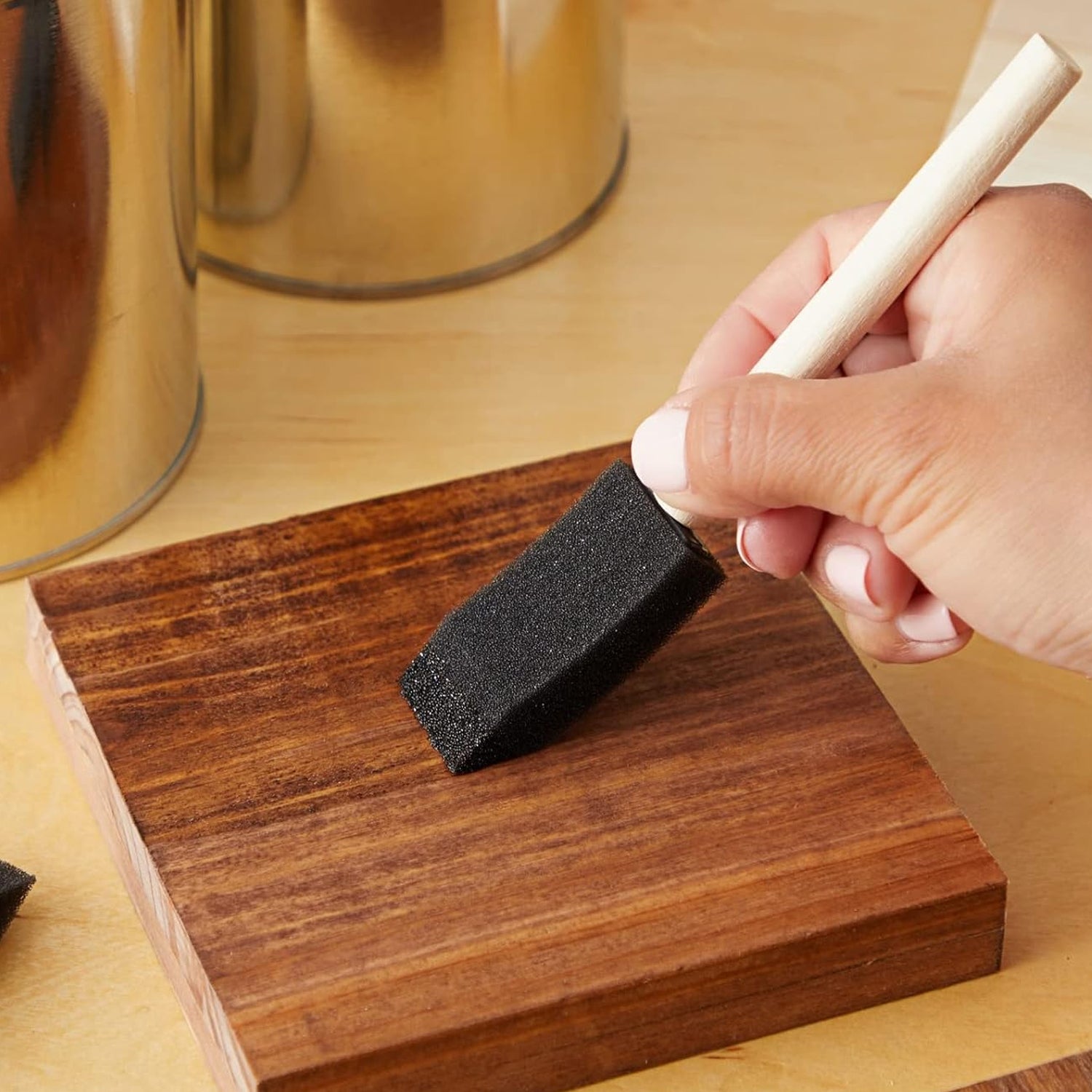 Multipurpose Sponge Brushes For Painting With Wooden Handles (6 Pcs Set)