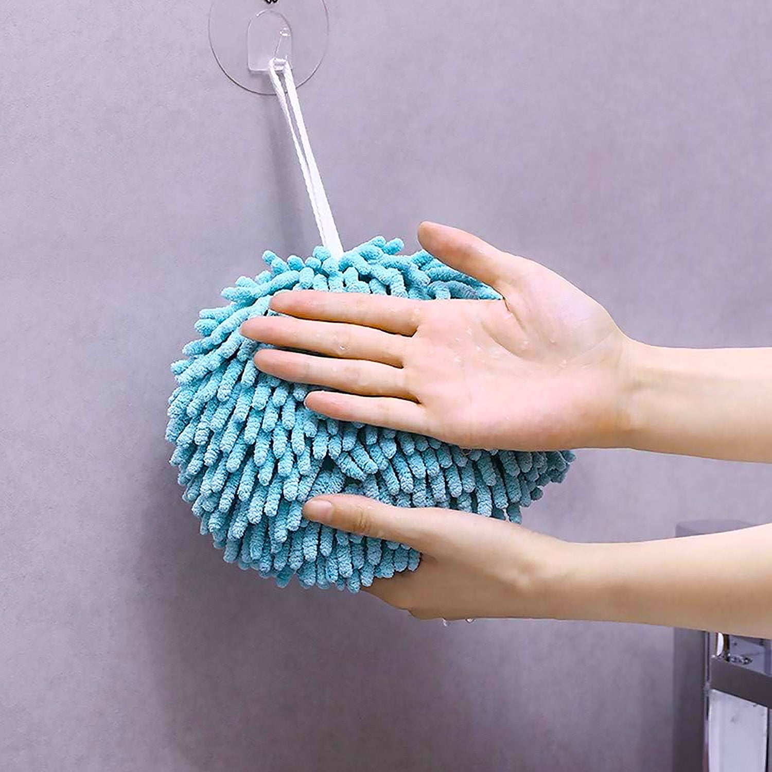 Hand Towels For Bathroom Kitchen Hand Towel Hand Dry Towels Absorbent Soft Hanging Hand Bath Towels Microfiber Plush Chenille Hand Towel Ball Machine Washable Bathroom With Loop (1 Pc)