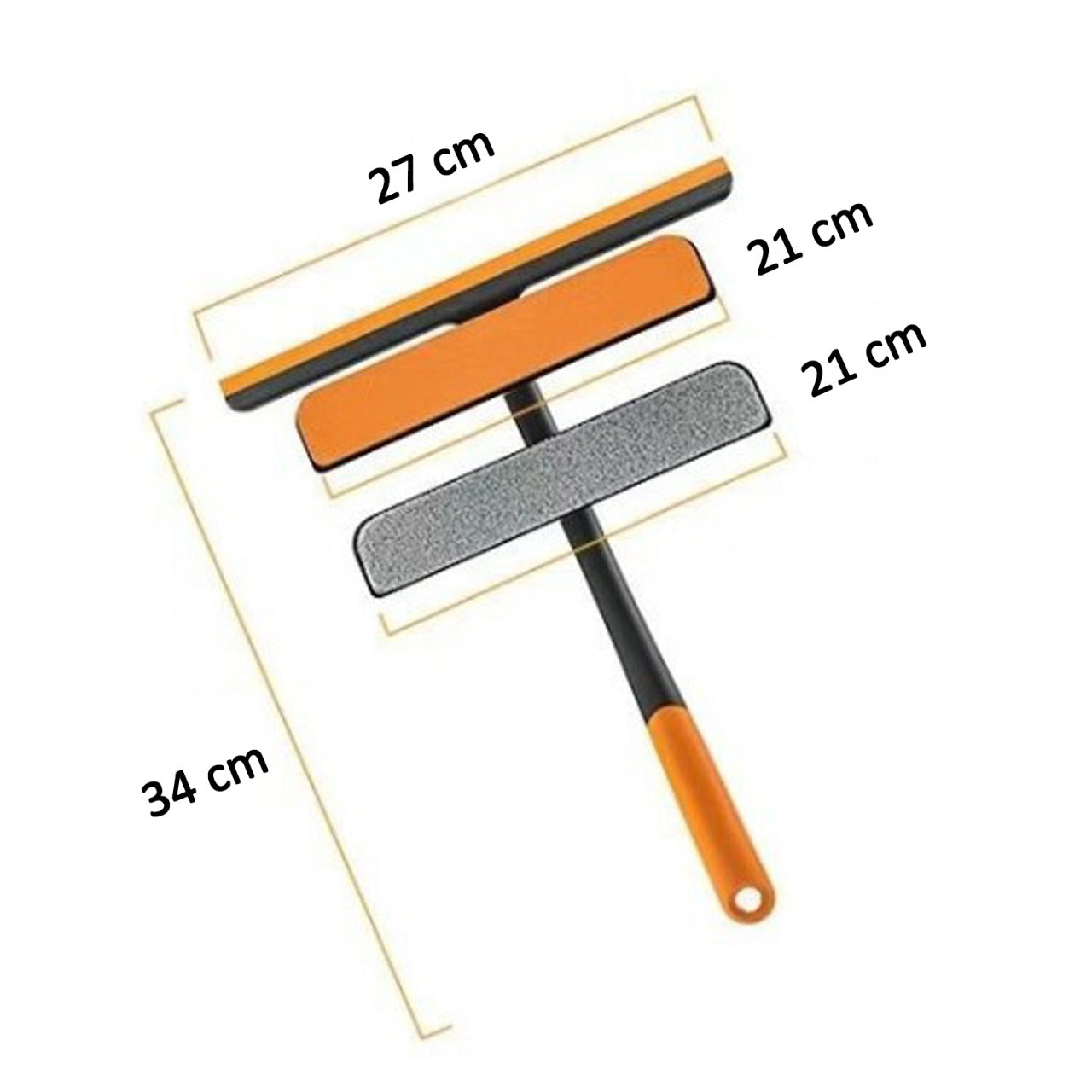 Plastic 3 In 1 Rotatable Double Side Design Cleaning Brush Glass Wiper For Glass Window Car Window Mirror Floor (Multicolor)